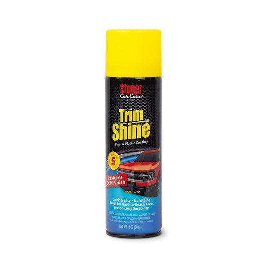 Stoner Car Care Trim Shine Aerosol – Black Trim & Plastic Restorer for Cars – Vinyl & Plastic Trim Protectant Coating for Interior and Exterior Use – Fast-Drying No Sling – 12 oz