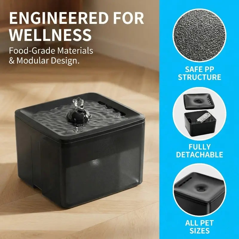 Ultra Quiet 3800ML Circulating Pet Water Fountain, USB Powered Easy Clean Pet Water Bowl, Automatic Silent Cat Dog Water Dispenser for Kittens Puppies, <20dB Silent Pet Drinking Fountain Bite Resistant Inflatable Balls Set feeder