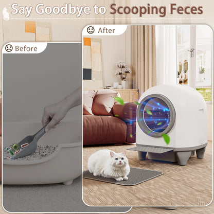 90L Self-Cleaning Cat Litter Box with WiFi App & Smart Sensors
