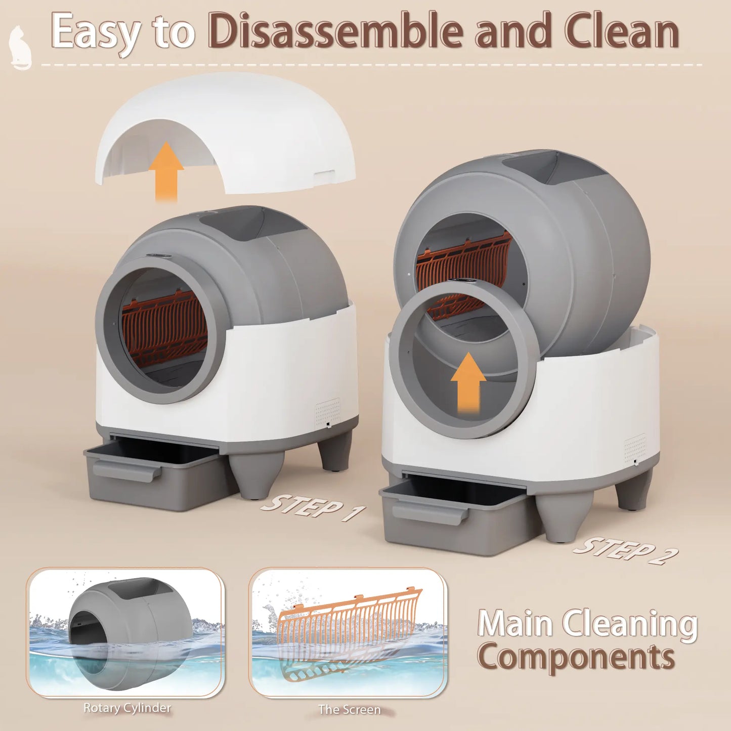90L Self-Cleaning Cat Litter Box with WiFi App & Smart Sensors