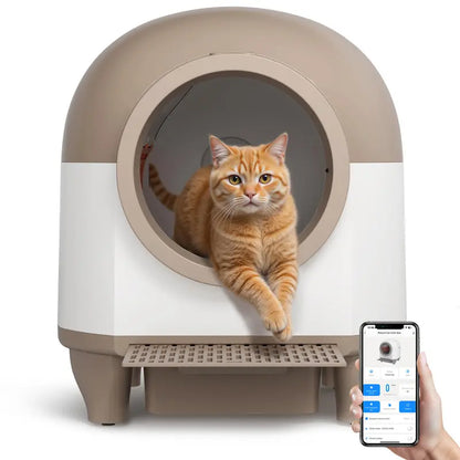 90L Self-Cleaning Cat Litter Box with WiFi App & Smart Sensors