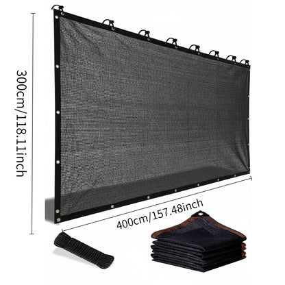 Black 90% Sunblock Shade Cloth 10x13ft UV Resistant Mesh Shading Net with Reinforced Metal Rivets Outdoor Patio Sunshade Camping Garden Greenhouse Sunshade