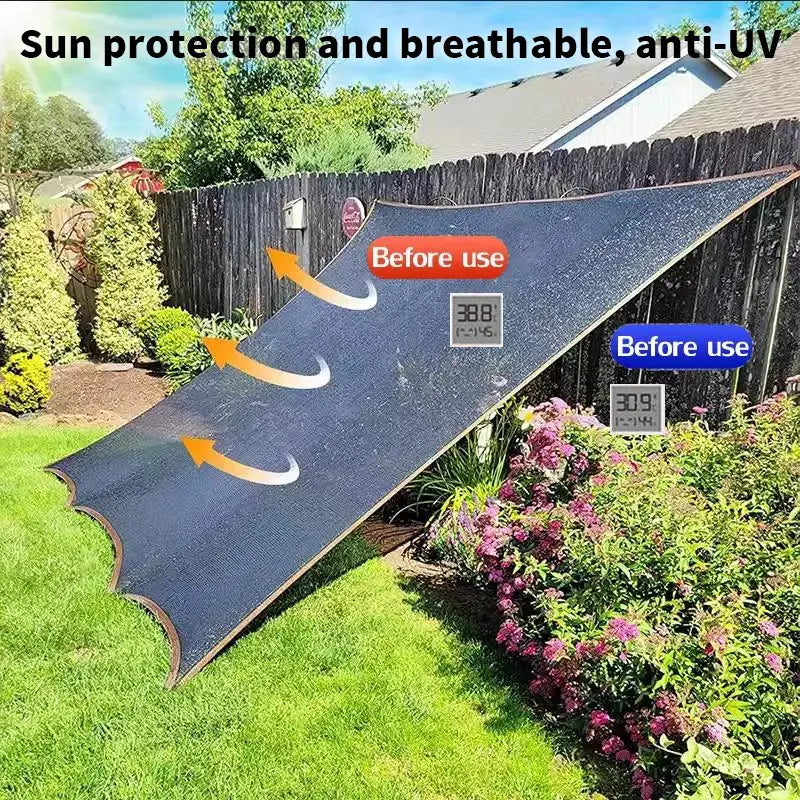 Black 90% Sunblock Shade Cloth 10x13ft UV Resistant Mesh Shading Net with Reinforced Metal Rivets Outdoor Patio Sunshade Camping Garden Greenhouse Sunshade